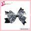 2013 Hot selling girls zebra-strips print eco-friendly grosgrain ribbon hair bow with metal clip (DW-0055)