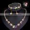 Five Petaled Flowers Shinning Colorful CZ Crystal Pendant Jewelry Sets