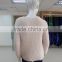 lady's crew neck double jacquard knitted pullover garment 2016 fall/winter acrylic/nylon/wool