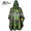 Military Camouflage PVC rain coat Police duty Waterproof PVC Rain Poncho