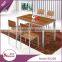 Home furniture custom size1200mm square black melamine wood dinning table set with 4 chairs