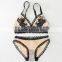 stretch lace bra and hipster sets, elastic stripe band sport chic lace bralette sets