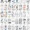 Various Text Art Tattoo Festival Pattern Cartoon Tattoo Temporary Tattoo Sticker