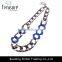 2014 fashion jewelry gun black and blue chunky chains choker necklace jewelry in punk style for girl