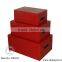 Home Storage -S/3 Red mock croco faux leather storage containers set