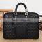 Factory price briefcase men's woven briefcase PU leather bag with tote
