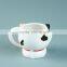 Color Glazed Design Artwork Hand painted ceramic coffee cup with cat shaped