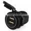 Universal Dual USB Socket Dustproof LED DC 5V 1A 2.1A Car Charger for phone Tablets Car Boat Marine