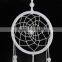 Organic Hand Makeing Pure White Dreamcatcher with Vine Circle Diameter 4.3" and Triple Feathered&Crystal Tail