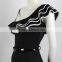OEM service frill shoulder womens slim tight fitted dresses straight fit dresses