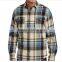 Cotton yarn dyed long sleeve mens plaid flannel shirt wholesale