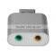 Portable Aluminum External USB Audio Adapter Sound Card Driver With Stereo Headphone/Speaker