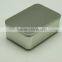 silver rectangular tea tin plain/tea tin