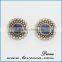 Wholesale fashion jewelry Crystal around gemstones charms brass stud earring jewelry supplies