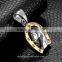 Jingli Jewelry Two-tone Color Horseshoe Pendant Diamond-encrusted Horse Head Pendant(GH-017)