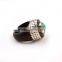 Handmade Ebony Wood Ring With 925 Sterling Silver With Turquoise Stone