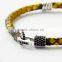 6mm yellow python skin leather bracelet for men with black cz brass clasp