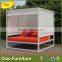 Outdoor furniture aluminum beach sunbed with sling curtain