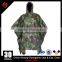 Woodland camo pu pvc raincoat military poncho rainwear sale