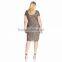 Hot Sale Short Sleeve Fat Women Casual Dresses for Party New Style in 2016