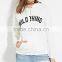 100% Cotton long sleeve women plain hoodies wholesale graphic print custom hoodies 2016