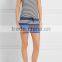 Cozy Striped Design Ladies Loungewear Pull-On Shorts with Elasticated Waistband and Slant Pockets