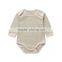 2017 Hot Selling Organic Cotton Plain Baby Boys Girls Romper Long Sleeves Set OEM Service