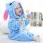 Lovely High Quality Flannel Fleece Children Pajamas With Zipper and Hood