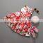 Girls Dress Pink Flower Print Bow Party Birthday Princess Child Clothes