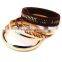 5ps/set Fashion Bohemian Style Handmade Woven Women's Smooth Metal Bangle