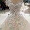LS00284 cap sleeves vietnam bridal gown wedding dress back lace applique long train white lace wedding saree