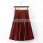 Latest design a line models long pleated skirts women