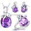 Violet Grape Shape Diamond sets with necklace earings and ring