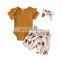 2020 Kids Baby Girls Clothes set infant summer Romper Tops Bodysuit+Flower Print Shorts Outfits Set