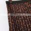 Long elastane waist cheap leopard printing pleats plus size skirts for fat women