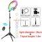 DDP terms TikTok Live broadcast LED Dimmable Ring Light USB Selfie RGB 32 colors makeup Ring light with Tripod Stand
