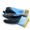 HY 30 Degree Cold production Plush lined Thermal coated Winter work glove Latex Palm Grip Rubber Winter Glove
