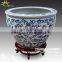 Special large chinese ceramic HAND PAINTED Floral blue and white crackled pots for fish and outdoor aquatic plant