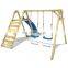 kids outdoor wooden playground with swing backyard playground set outdoor wooden playground