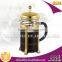 glass coffee pot,coffee plunger, golden plated stainless steel french press