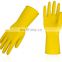 Double color flock lined household latex gloves