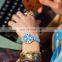 SHENGKE SK Drop Shipping Woman Watch K0157L Blue Leather Wristwatch Japan Miyota2035 Quartz Movement Rainbow Watches
