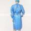 Blue disposable isolation gown PP 25gsm polypropylene lab gowns knit cuffs long sleeves cpe isolation gown