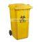 Medical Trash Container 240L Pedal Plastic Garbage Bins With Wheels Hospital Waste Bin