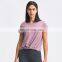 Summer Fashion Front Ruched Sport Fitness Clothing Loose Sweating-Wicking Workout Gym Wear Women Yoga T Shirt