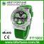 FT1602 Green plastic strap 2015 3 atm waterproof quartz three eyes watch