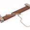 Natural Finish Wooden Pant Skirt Hangers with 2-Adjustable Anti-Rust Clips