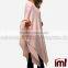 Womens Solid Knit Long Asymmetric Wrap Poncho Topper