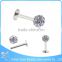 Newest Promotional Medical Steel 3mm Crystal Ball Monroe Lip Labret Ring