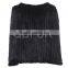 QD80559 Natural Black Brown Knitted Mink Fur Long Shawl and Cape White Color Customized
